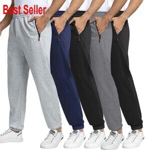 Men's Athletic Sweatpants Joggers with Pockets Comfort Fit Workout Pants